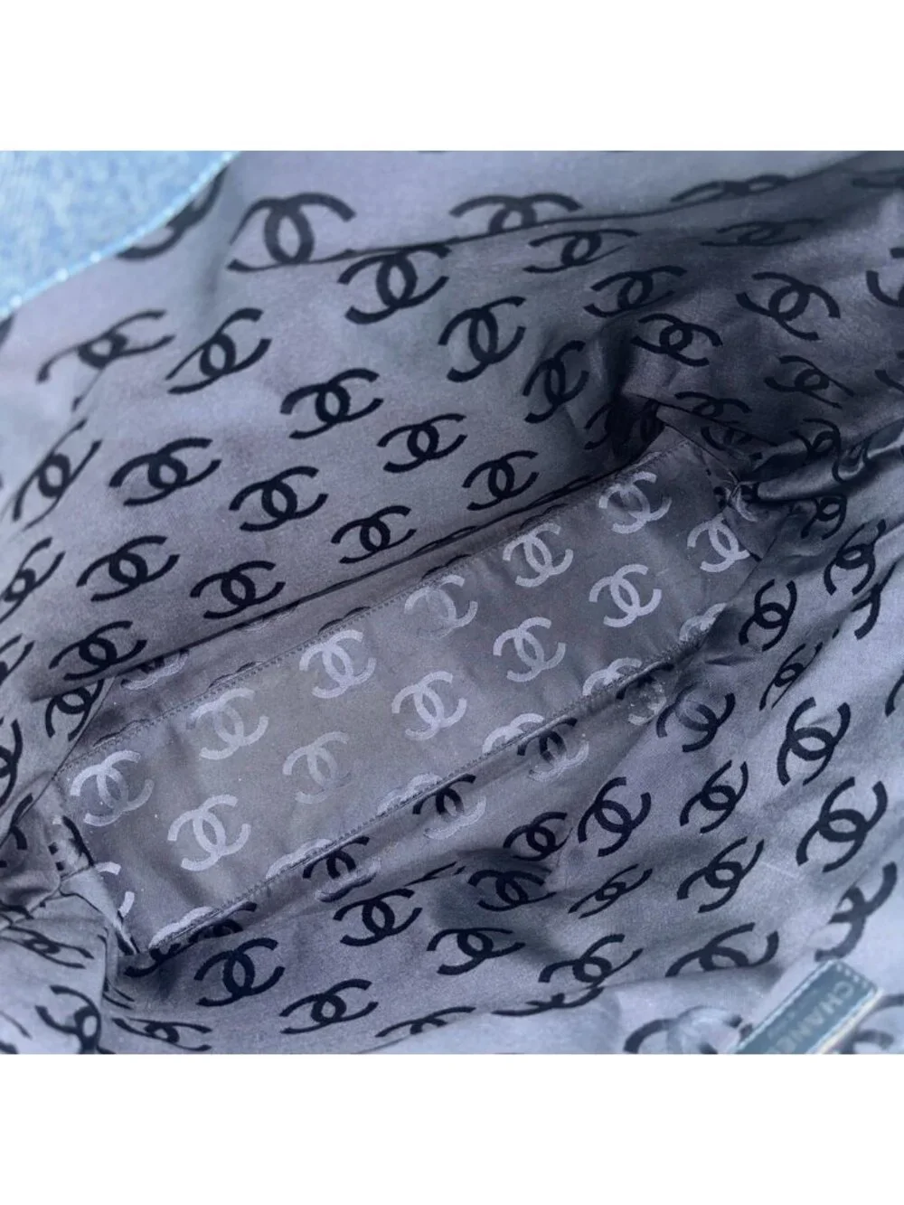 Chanel CC Logo Tote Bag Denim